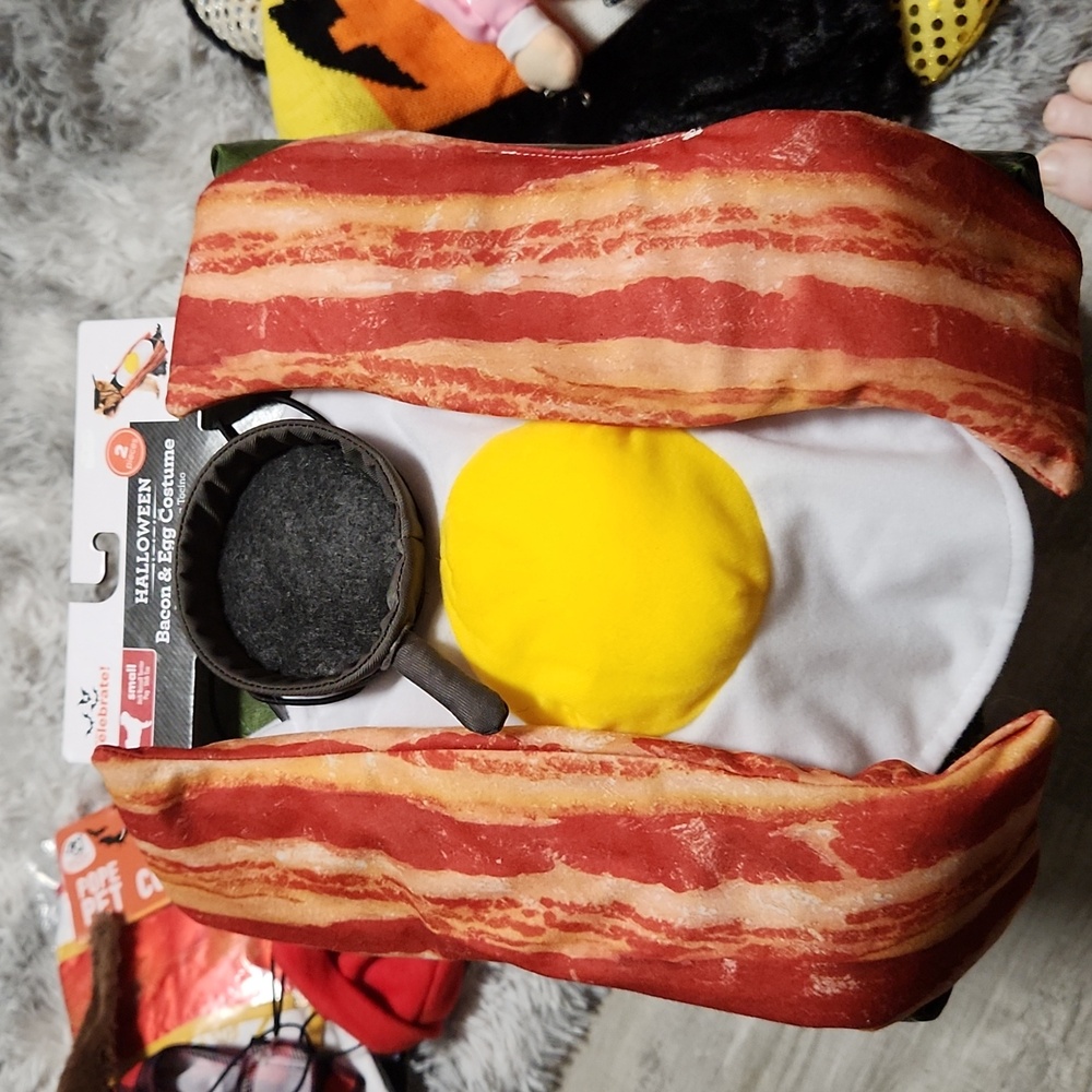 BNWT Halloween Dog or cat Bacon & egg costume- size small